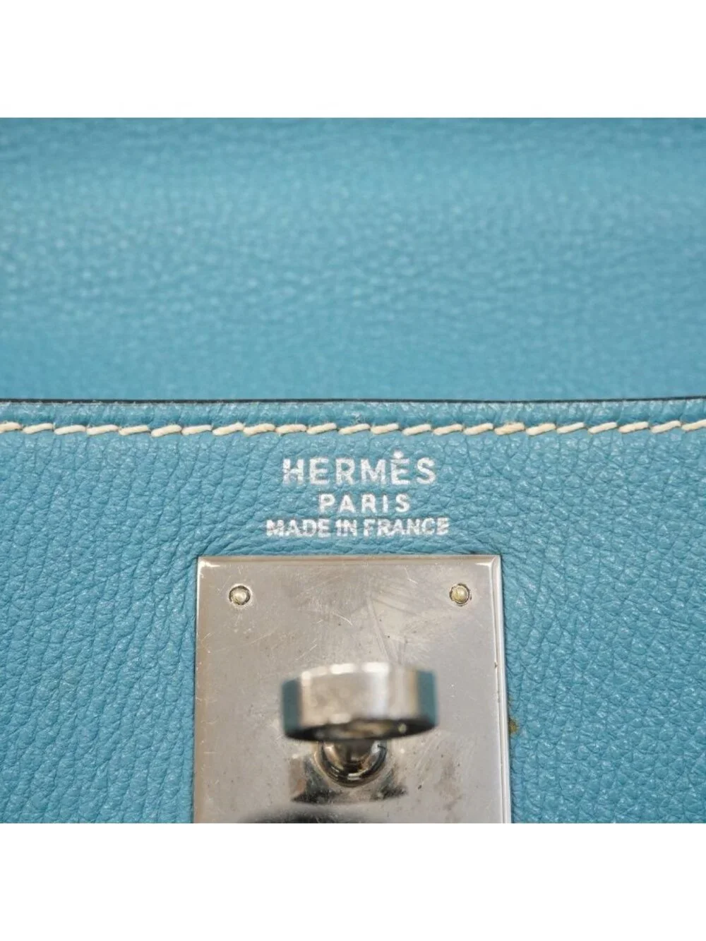 Hermes Backpack Kelly a Dos GM Ardennes Blue Jean Silver